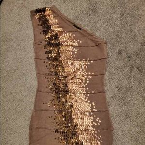 Bebe sequin body dress. Worn once. Like new condition. Size XS.